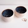 Handmade Dark Brown/Blue Ceramic Ring Bowl, thumbnail 4 of 7