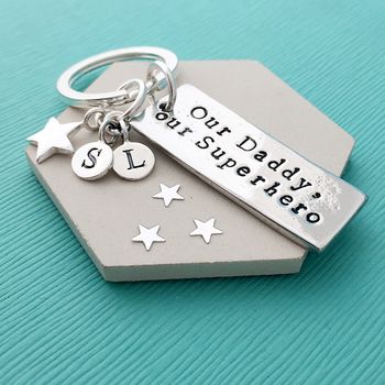 Personalised Our Daddy Our Superhero Keyring, 2 of 7