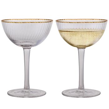 Two Luxury Champagne Coupe Glasses, 2 of 9