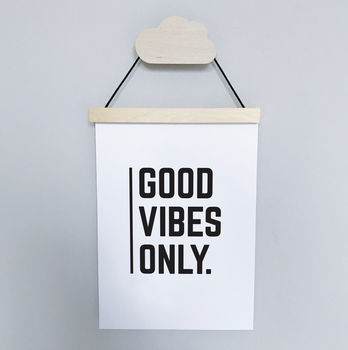 'Good Vibes Only' Monochrome Typographic Print, 5 of 5