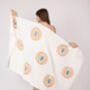 White With Orange And Blue Eye Organic Cotton Peshtemal Towel, thumbnail 4 of 6