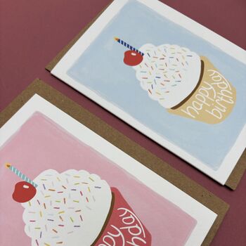 Blue Cupcake Birthday Card, 2 of 2