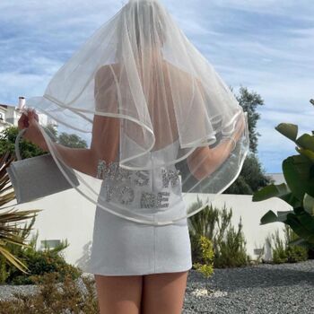 Personalised Bride To Be Hen Party Sparkle Veil, 7 of 7