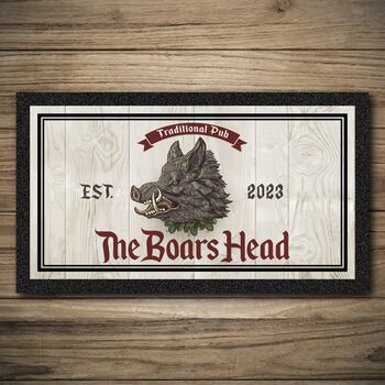 Personalised Bar Runner And Coasters Boars Head, 2 of 8