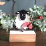 Christmas Sheep On Block With Bagpipes, thumbnail 1 of 2