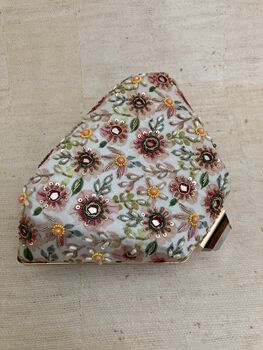 Amber Handcrafted Statement Floral Mirror Clutch, 3 of 6