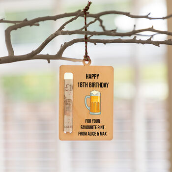Personalised Happy 18th Birthday Beer Money Gift Holder, 4 of 5