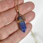 Dainty Lapis Lazuli Point Necklace September Birthstone Gift For Her, thumbnail 2 of 6