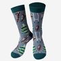 Men's Rugby Bamboo Socks In Grey And Green, thumbnail 1 of 2