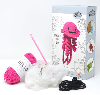 Jellyfish Keychain Crochet Kit, 9 of 10