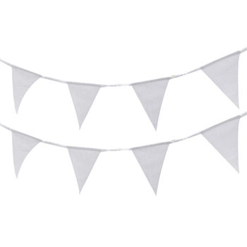 White Fabric Triangle Wedding And Party Bunting, 2 of 3