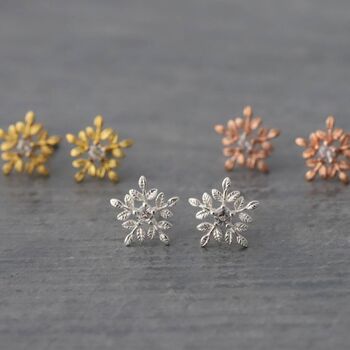 'Merry Christmas' Sterling Silver Snowflake Earrings, 2 of 5