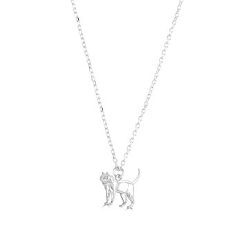 Personalised Sterling Silver Short Haired Cat Necklace, 2 of 7