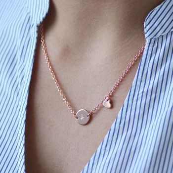 Personalised Rose Gold Plated Necklace With Heart Charm, 2 of 8