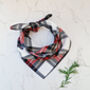 Alfies Red And White Tartan Plaid Dog Celebration Bandana, thumbnail 1 of 7