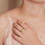 Green Emerald Gemstone Cartwheel Gold Vermeil Ring, thumbnail 8 of 10