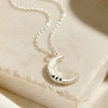 Small Personalised Crescent Moon Necklace, 3 of 7
