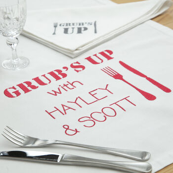 Personalised Family Table Cloth And Napkin Linen Set, 2 of 6