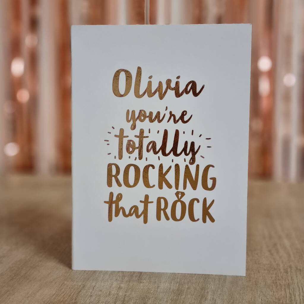 'Totally Rocking That Rock' Engagement Card, 1 of 10