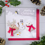 Reindeer Snowman And Polar Bear Christmas Card, thumbnail 1 of 3