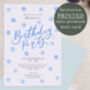 Personalised A6 Blue Spot Birthday Party Invitation, thumbnail 1 of 3