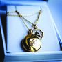 14k Gold Vermeil Engraved Initial Locket Necklace, thumbnail 2 of 12