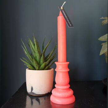 Large Coloured Vegan Wax Candlestick, 6 of 9