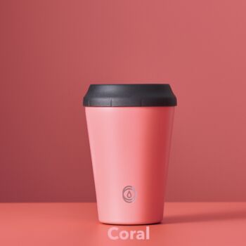 Personalised Premium Reusable Cup 8oz Coral, 3 of 6