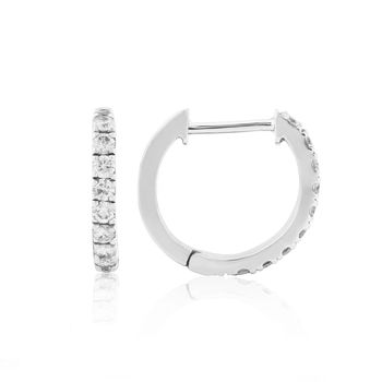 Dovehouse Silver And Cubic Zirconia Hoop Earrings, 6 of 7