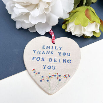 Thank You For Being You Ceramic Hanging Heart, 4 of 7