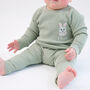 Fuzzy Bunny Children's Personalised Easter Ribbed Set, thumbnail 3 of 4