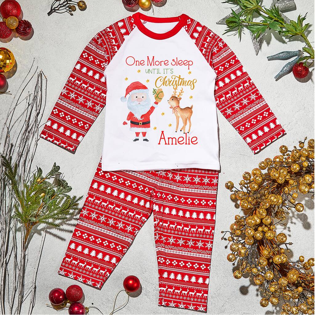 Personalised 'One More Sleep' Christmas Pyjamas, 1 of 2