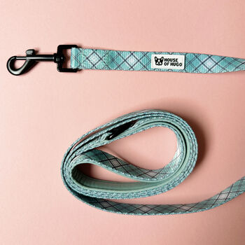 Dog Harness Set Bundle Collar Lead Set Sage Green Check, 8 of 12