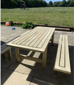 Garden Table And Benches Set, 9 of 11