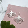 Gingko Leaf Plant Hoop Earrings Gold And Silver Plated, thumbnail 5 of 6