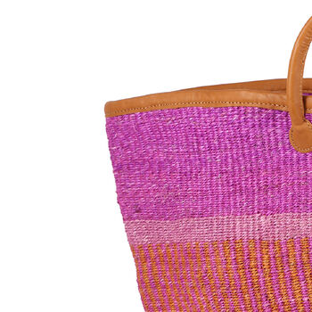 Tengua: Orange, And Purple Stripe Woven Laundry Basket, 2 of 6