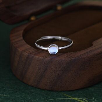 Minimalist Moonstone Ring In Sterling Silver, 4 of 10