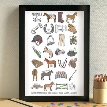 Horse Riding Alphabet Art Print Unframed, 2 of 4