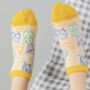 Dog And Cat Short Yellow Ankle Cotton Socks, thumbnail 1 of 5