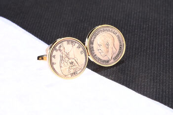 1935 90th Birthday George V Farthing Coin Cufflinks, 2 of 3