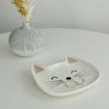 Cat Ceramic Jewellery Dish Personalised, 6 of 6