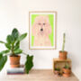 Pink Poodle Dog Framed Art Print, thumbnail 3 of 5