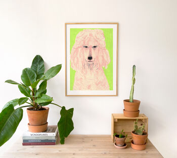 Pink Poodle Dog Framed Art Print, 3 of 5