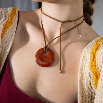 Red Jasper Long Pendant Necklace, 4 of 6