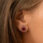 Ruby Red Swarovski Crystal Stud Earrings, thumbnail 1 of 6