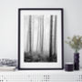 Black And White Forest Trees Unframed Print, thumbnail 4 of 4