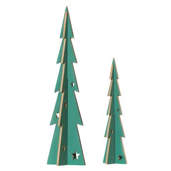 Set Of Two Christmas Tree Table Decorations, 2 of 7
