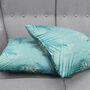 Tropical Turquoise Cushion Cover With Green Leaves, thumbnail 4 of 7