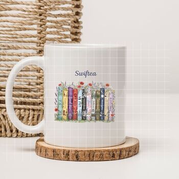 Swiftea Swiftie Fan Book Title Mug, 2 of 2