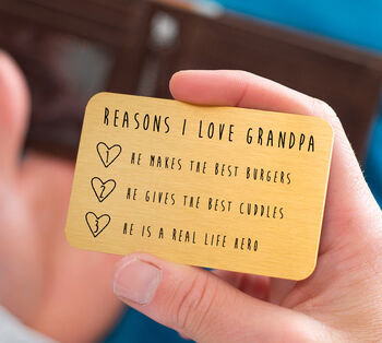 Personalised Reasons I Love Grandad Wallet Card, 3 of 10
